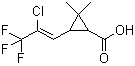 三氟氯菊酸, 功夫菊酸, Z-(1R,S)-順式-2,2-二甲基-3-(2-氯-3,3,3-三氟-1-丙烯基)環丙烷羧酸, CAS #: 72748-35-7